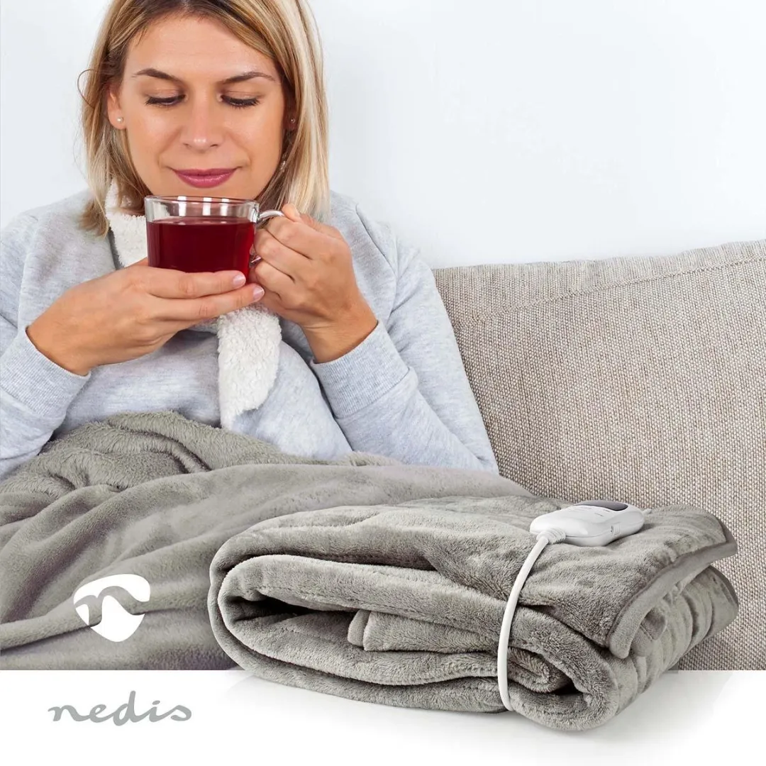 Nedis PEBL140CWT Elektrische Deken - 1 Persoon 180x130cm - 9 standen