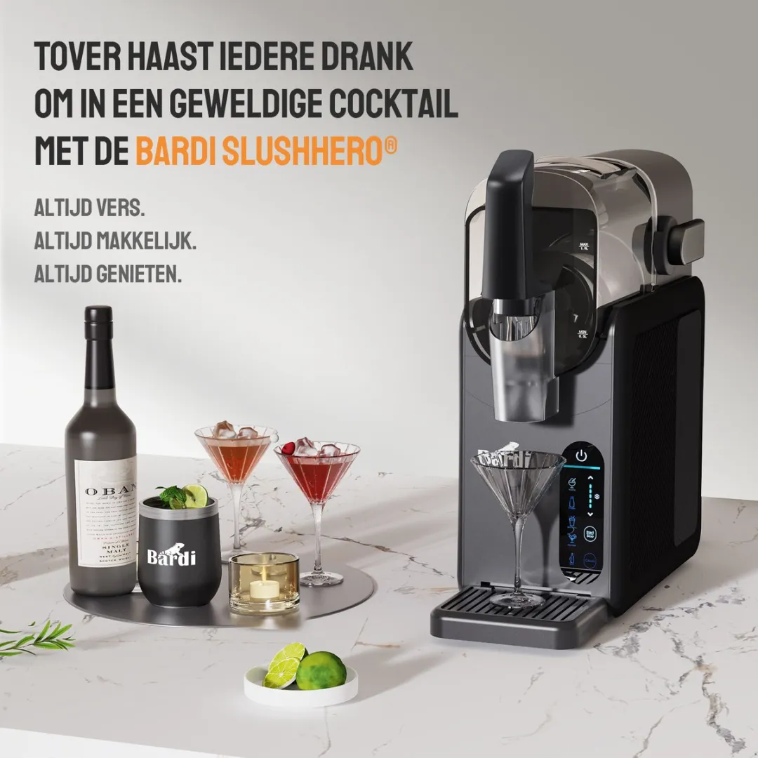 Bardi Slush Hero Combi Slushmachine 2,6L - 220W - 12 Lepels - Zwart - afbeelding 6 van 6