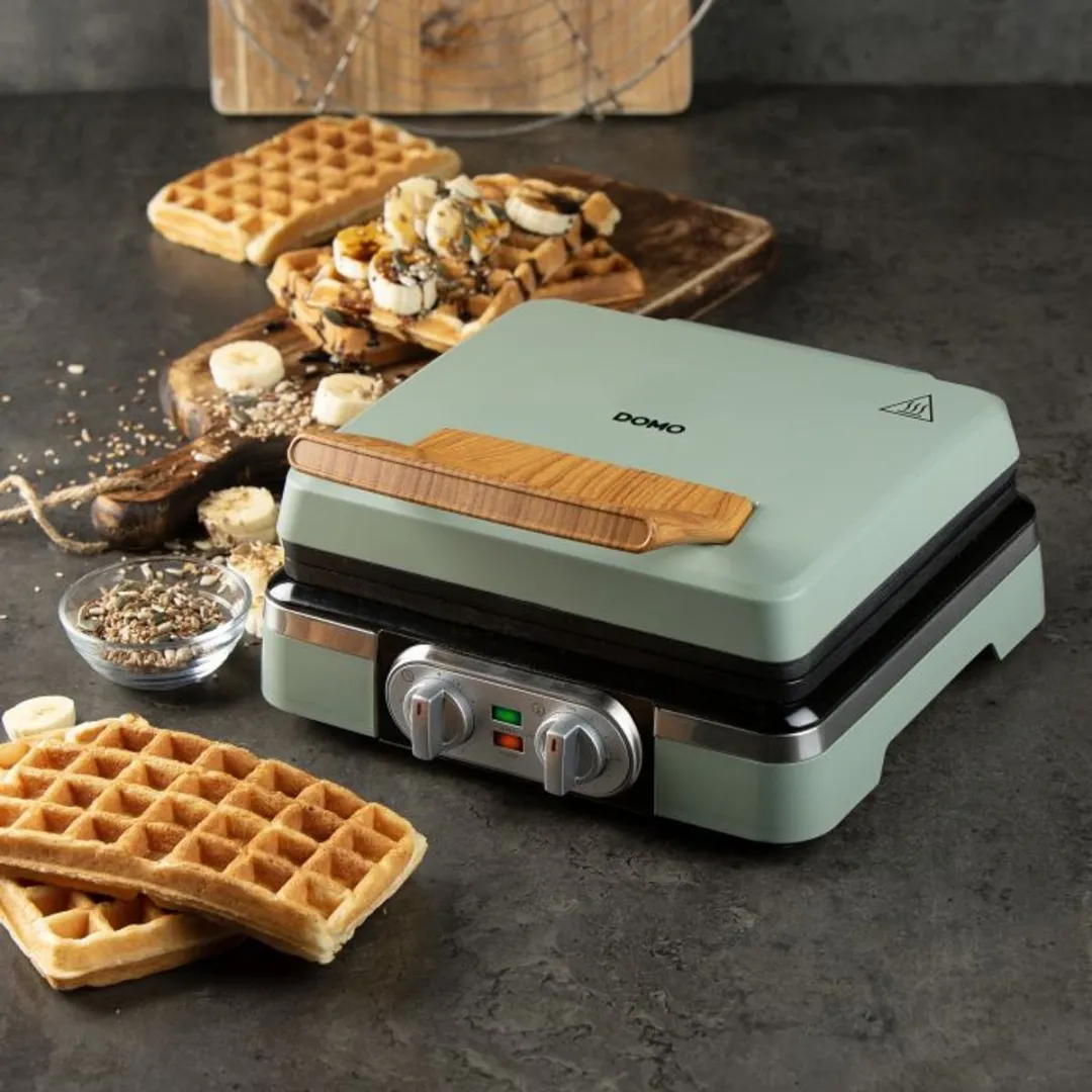 Domo DO9279W Wafelijzer 1520W - 4 Stuks - Saliegroen