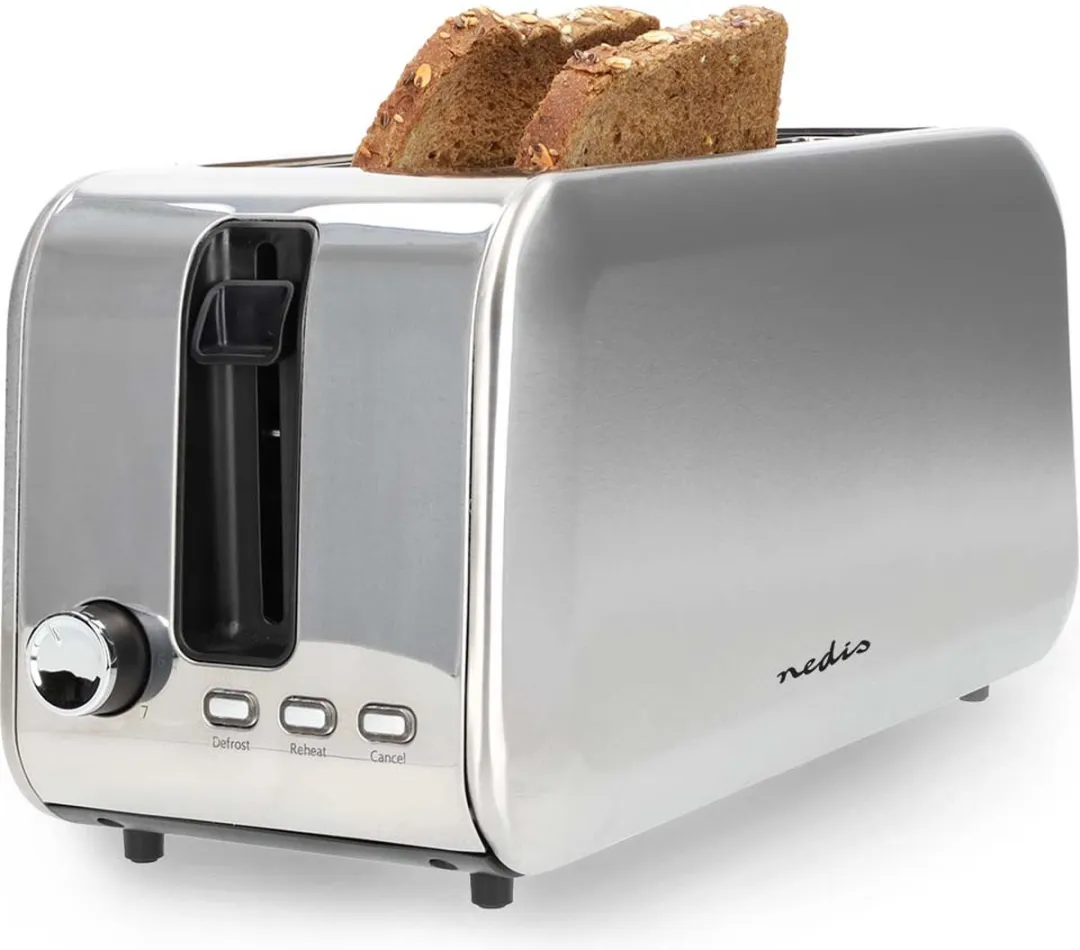 Nedis Broodrooster KABT400AL 2 Sleuven - 1450W - Zilver