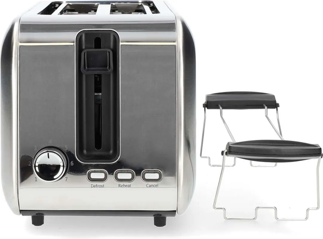 Nedis Broodrooster KABT400AL 2 Sleuven - 1450W - Zilver