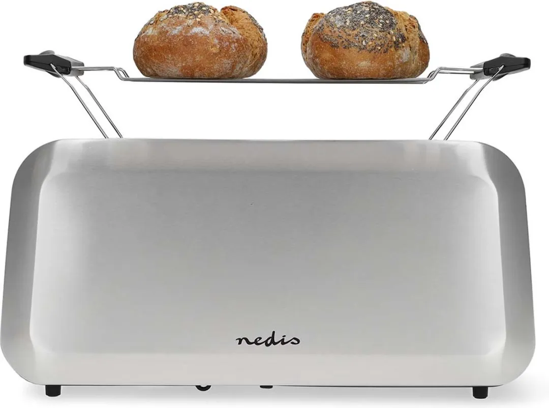 Nedis Broodrooster KABT400AL 2 Sleuven - 1450W - Zilver