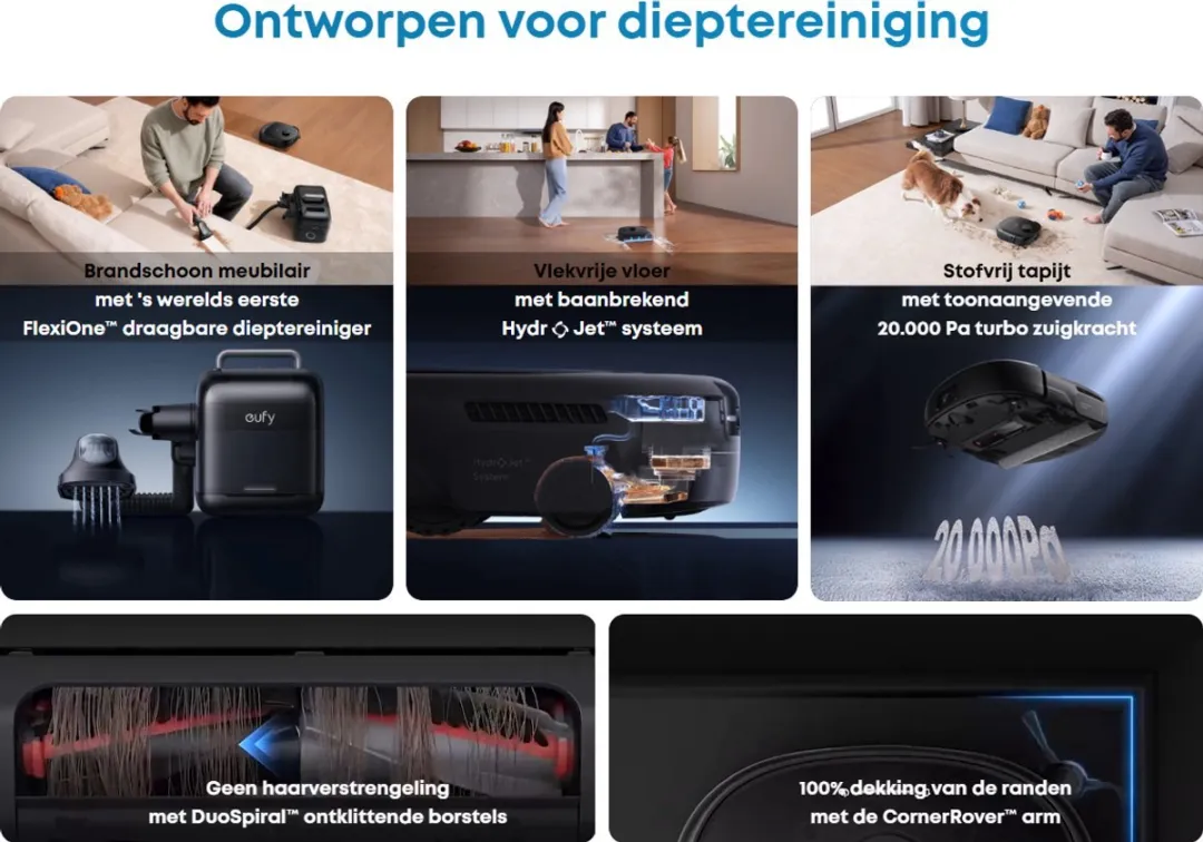 Eufy Omni E28 Robotstofzuiger - 20.000 Pa - Zwart - afbeelding 6 van 6