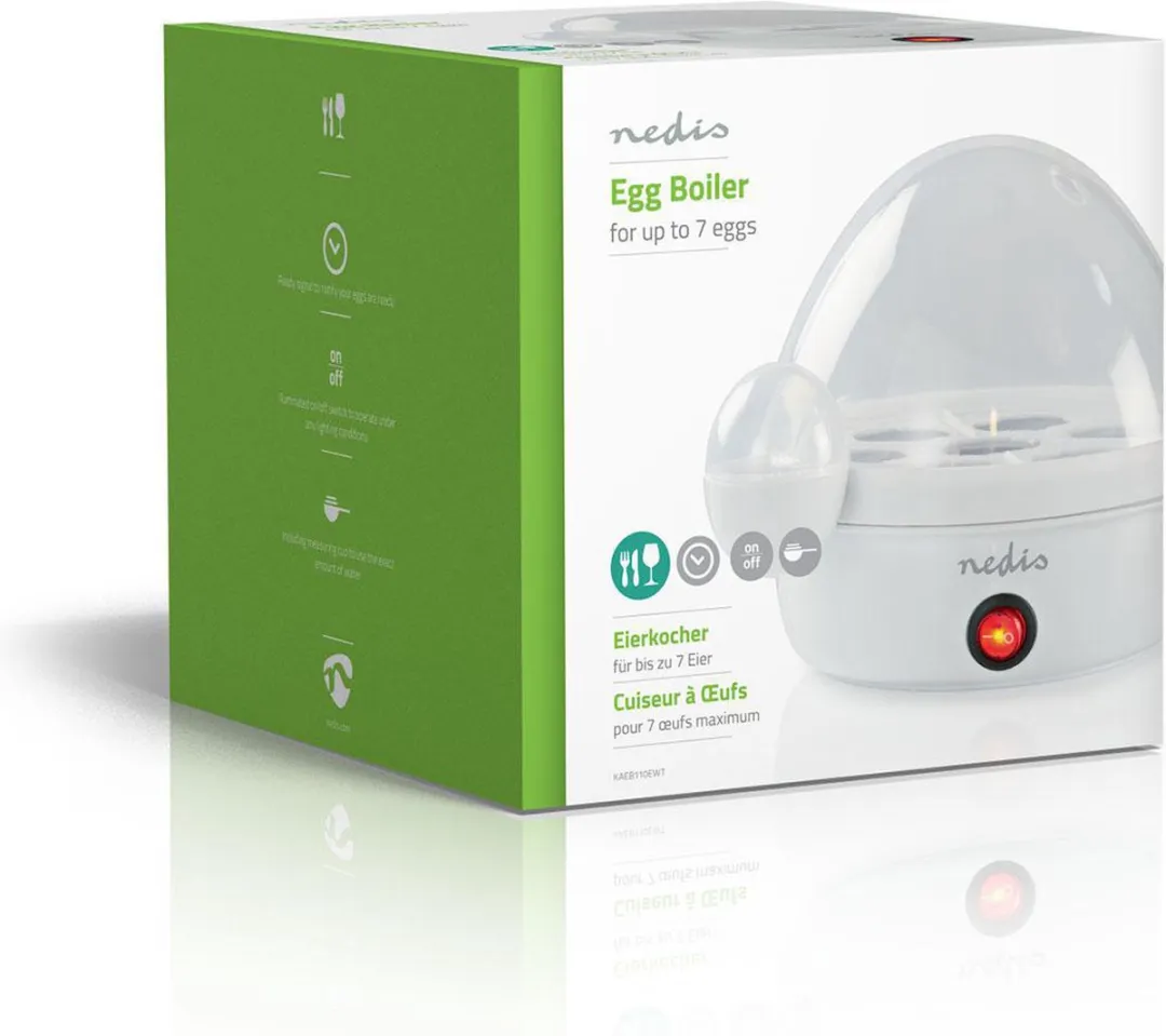 Nedis Eierkoker KAEB110EWT - 7 Eieren - 350W - Wit - afbeelding 6 van 6