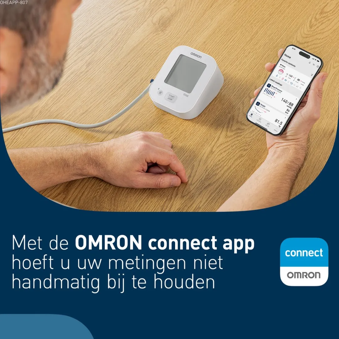 Omron X2+ Connect Bloeddrukmeter - Lichtgrijs