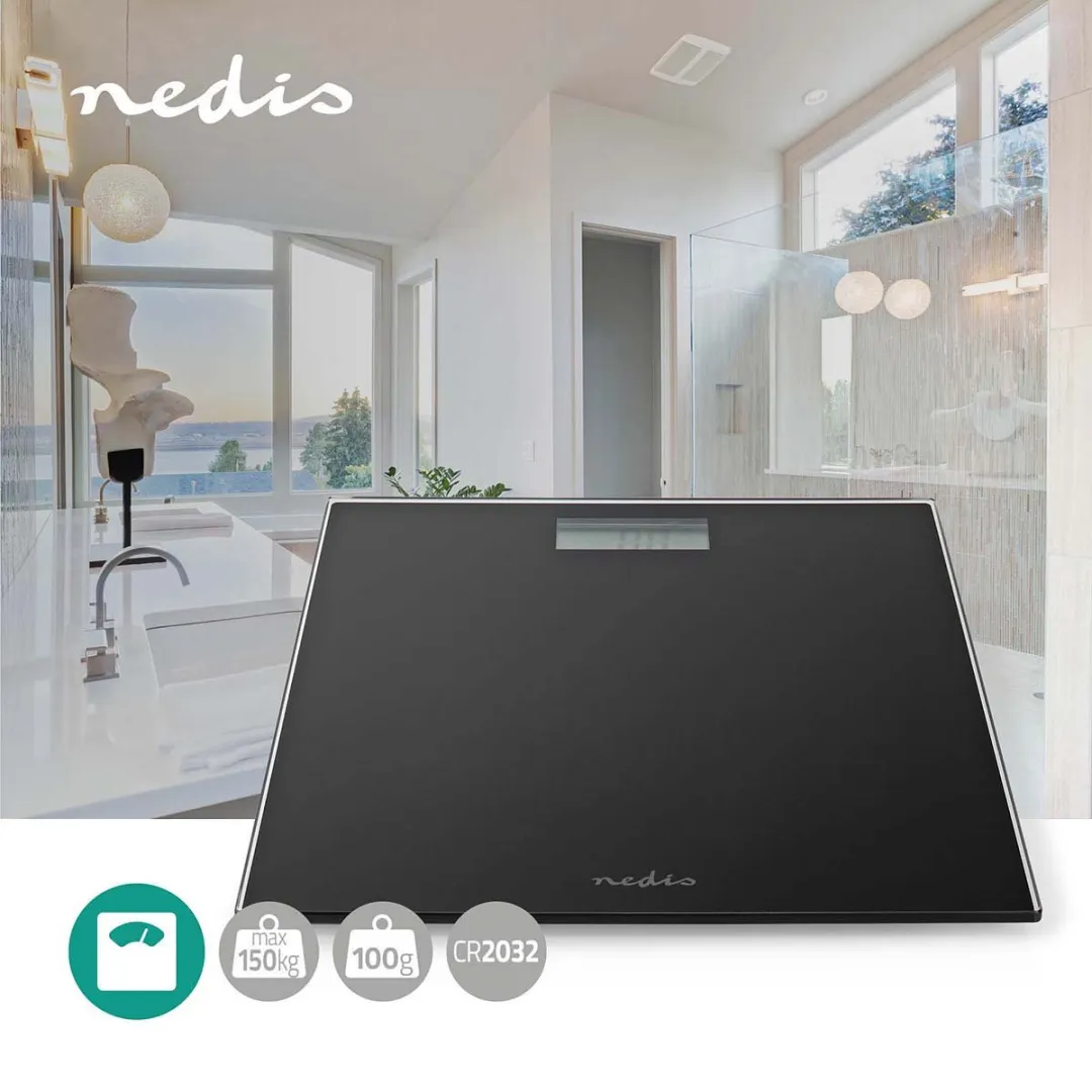 Nedis Personenweegschaal Digitaal 150kg - Zwart