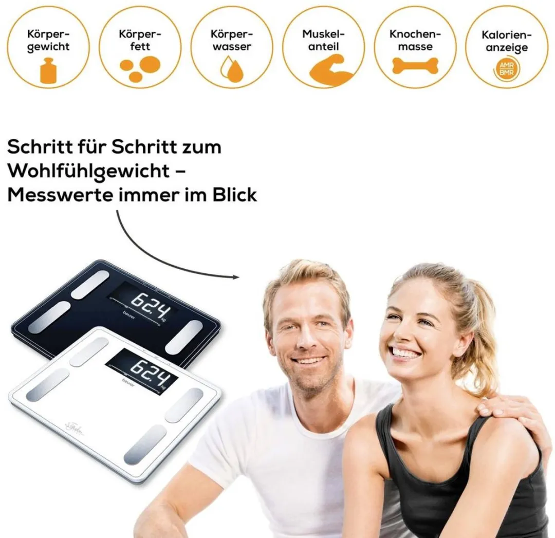 Beurer BF 410 SignatureLine Personenweegschaal - Wit - 200 kg - 10 Gebruikers