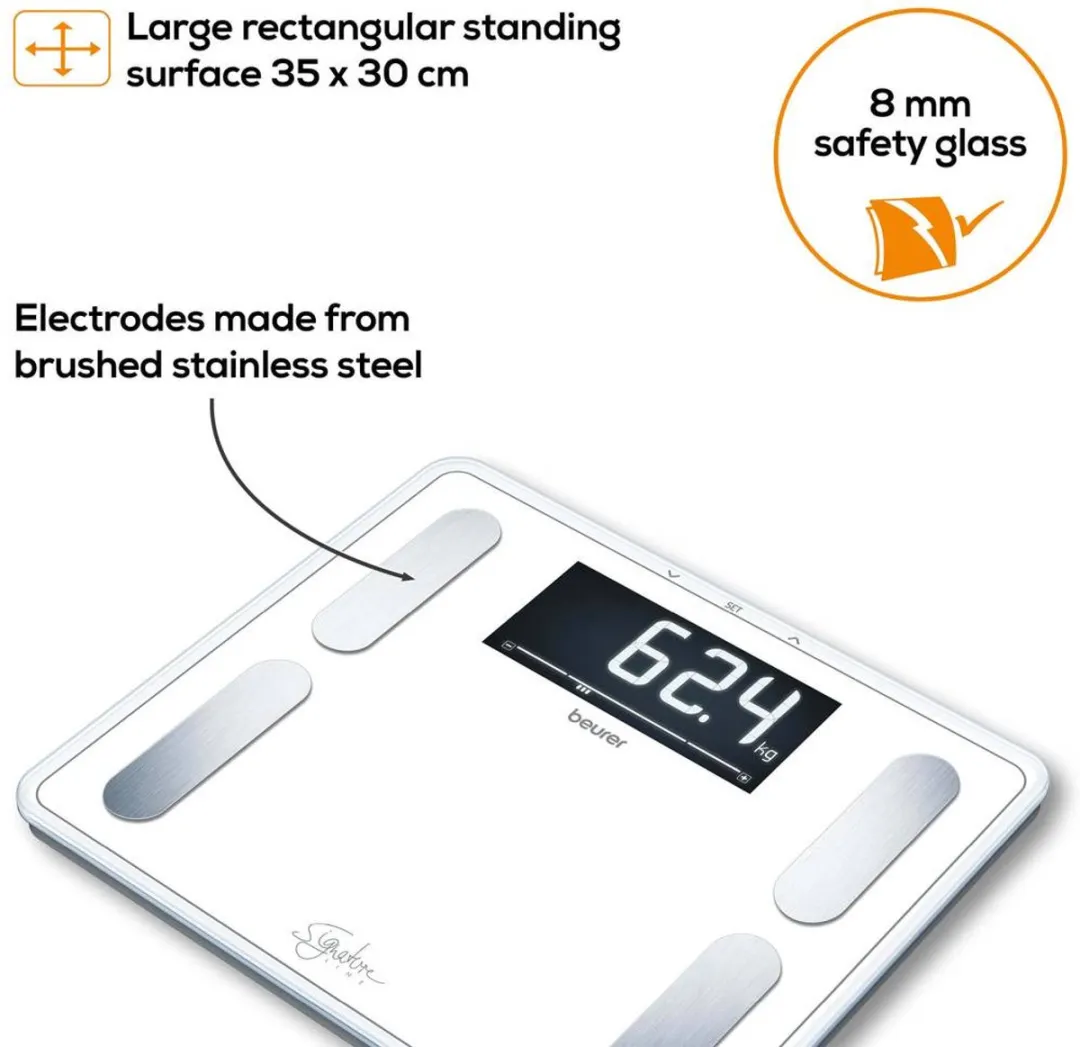 Beurer BF 410 SignatureLine Personenweegschaal - Wit - 200 kg - 10 Gebruikers - afbeelding 6 van 6
