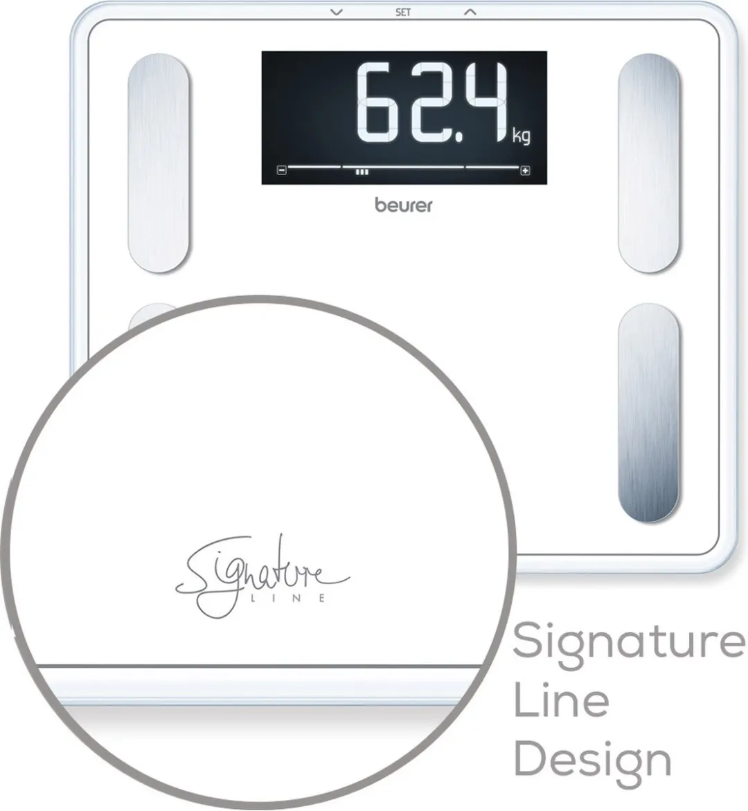 Beurer BF 410 SignatureLine Personenweegschaal - Wit - 200 kg - 10 Gebruikers