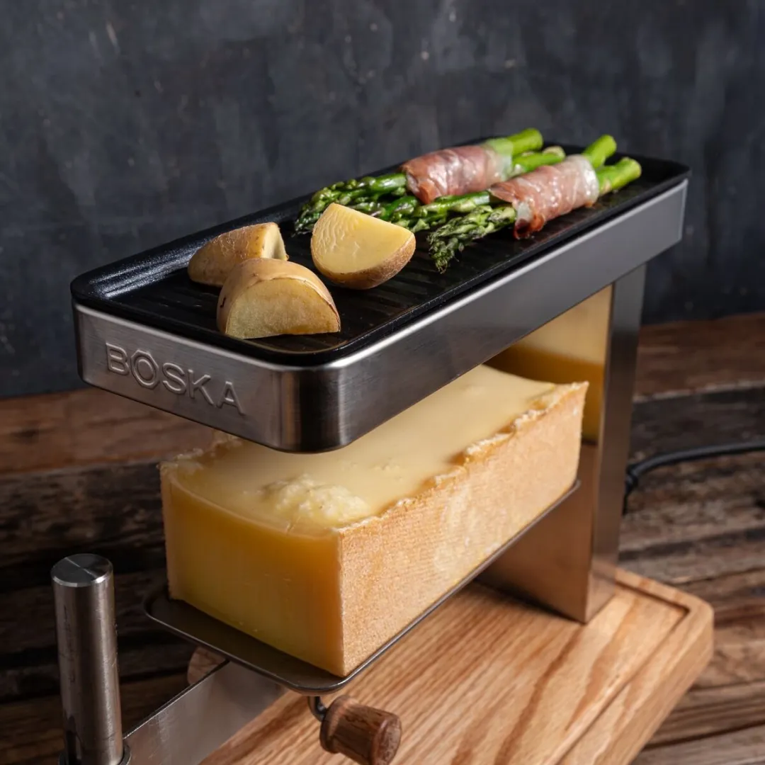 Boska Raclette & Grill 2 Personen - PFAS-vrije Grillplaat - Eikenhout