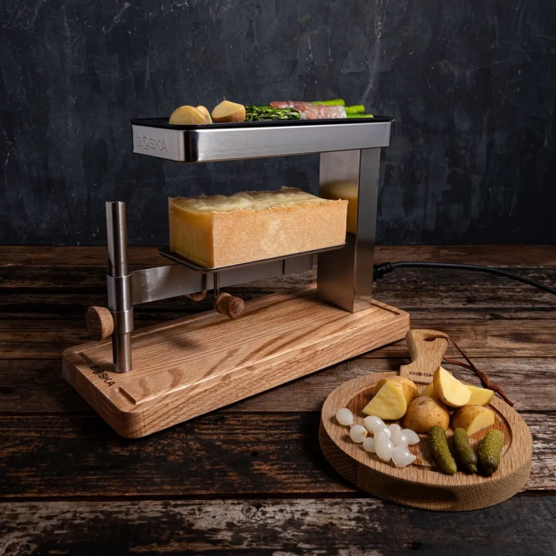 Boska Raclette & Grill 2 Personen - PFAS-vrije Grillplaat - Eikenhout