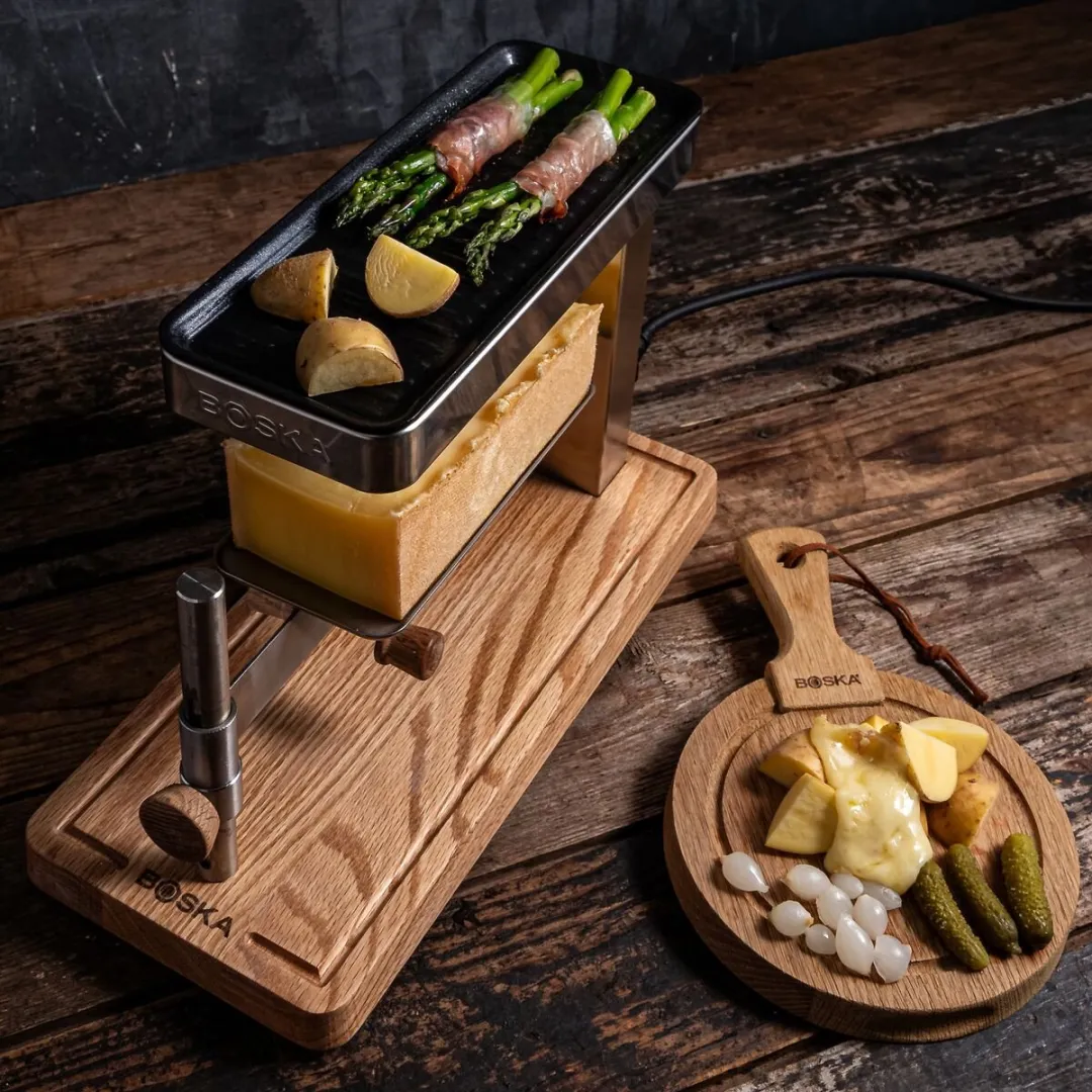 Boska Raclette & Grill 2 Personen - PFAS-vrije Grillplaat - Eikenhout - afbeelding 6 van 6