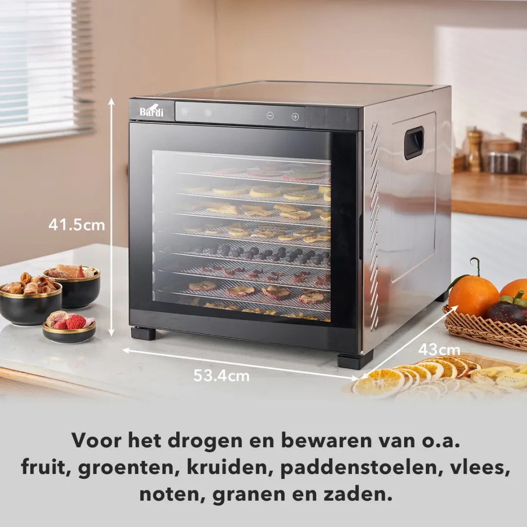 Bardi Professionele Voedseldroger 50378 - 10 Laags - 1000W - RVS - afbeelding 6 van 6