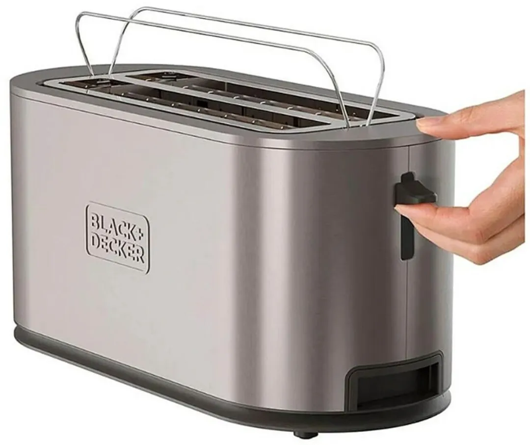 BLACK+DECKER ES9600180B Broodrooster 4 Sandwiches 1500W - Zilverkleurig