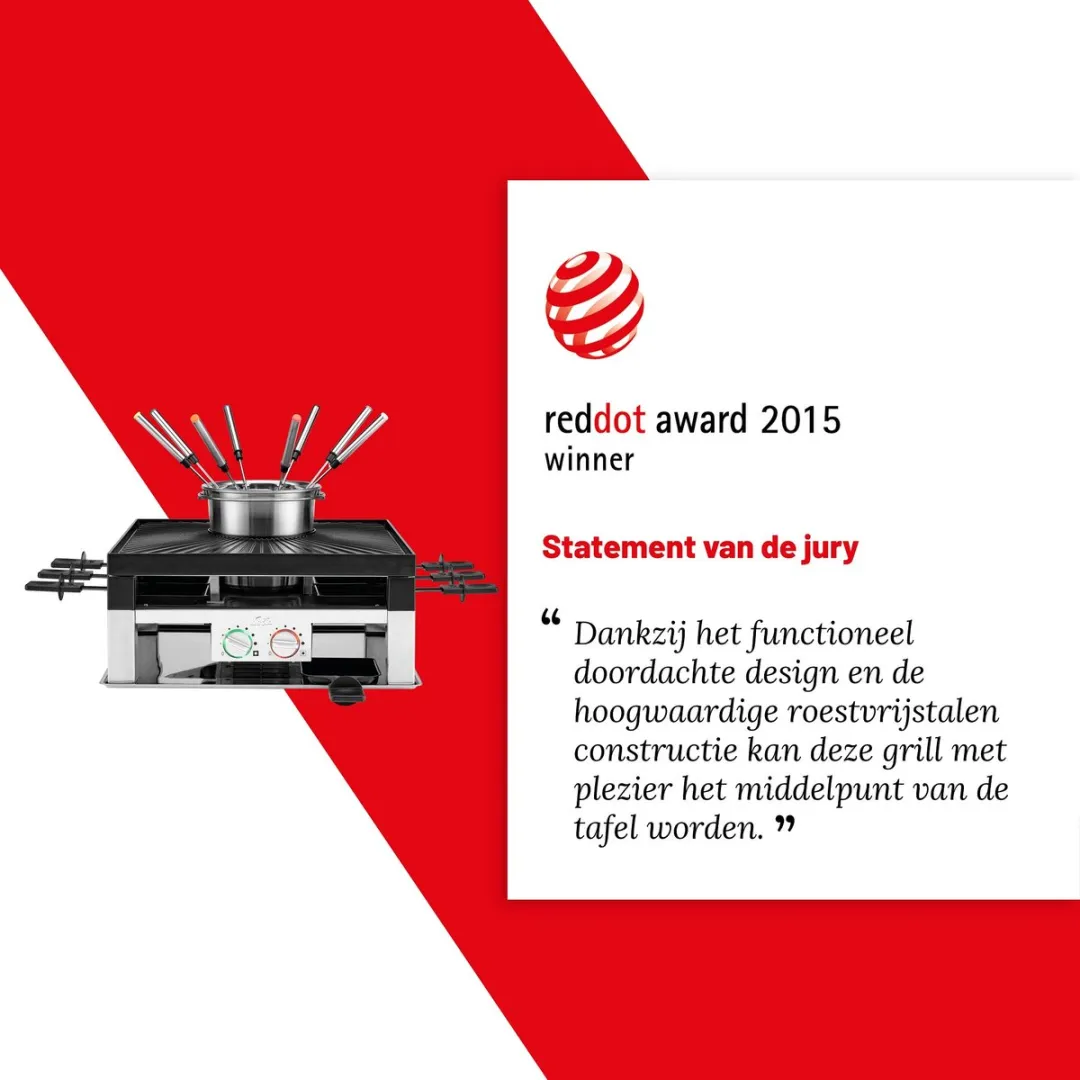 Solis Combi Tafelgrill 796 Gourmetstel 8 Personen - Fondue/Raclette/Grill