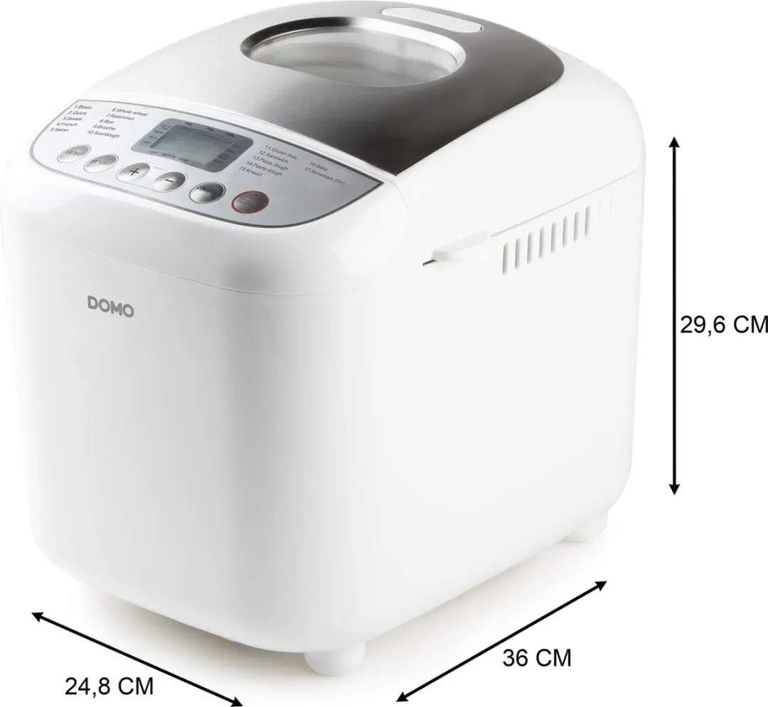 Domo B3977 Broodbakmachine - 17 Programma's - 500-750g - Wit
