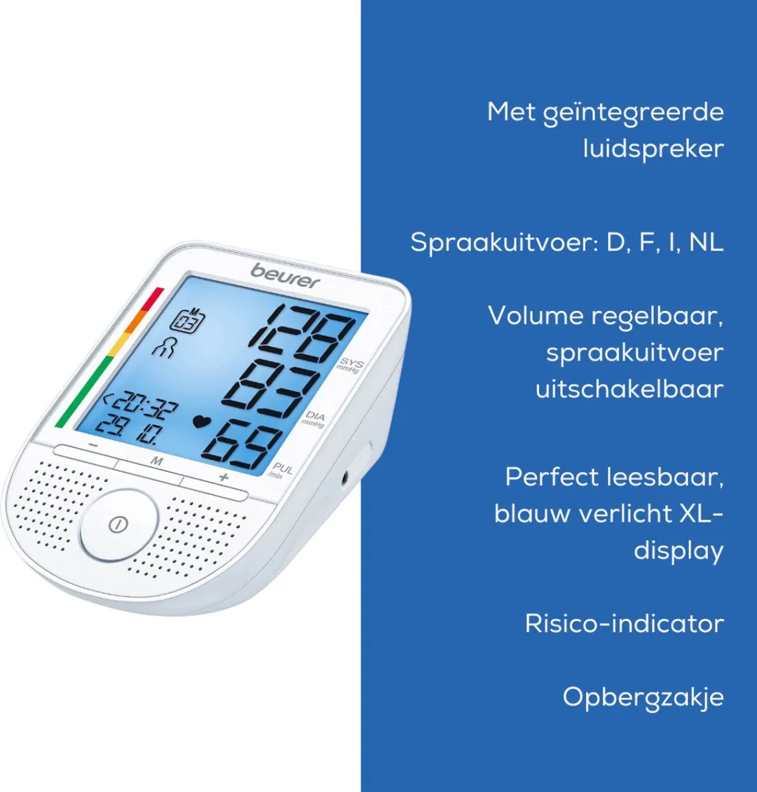 Beurer BM 49 Voice Bloeddrukmeter - 2 Gebruikers - 120 Metingen
