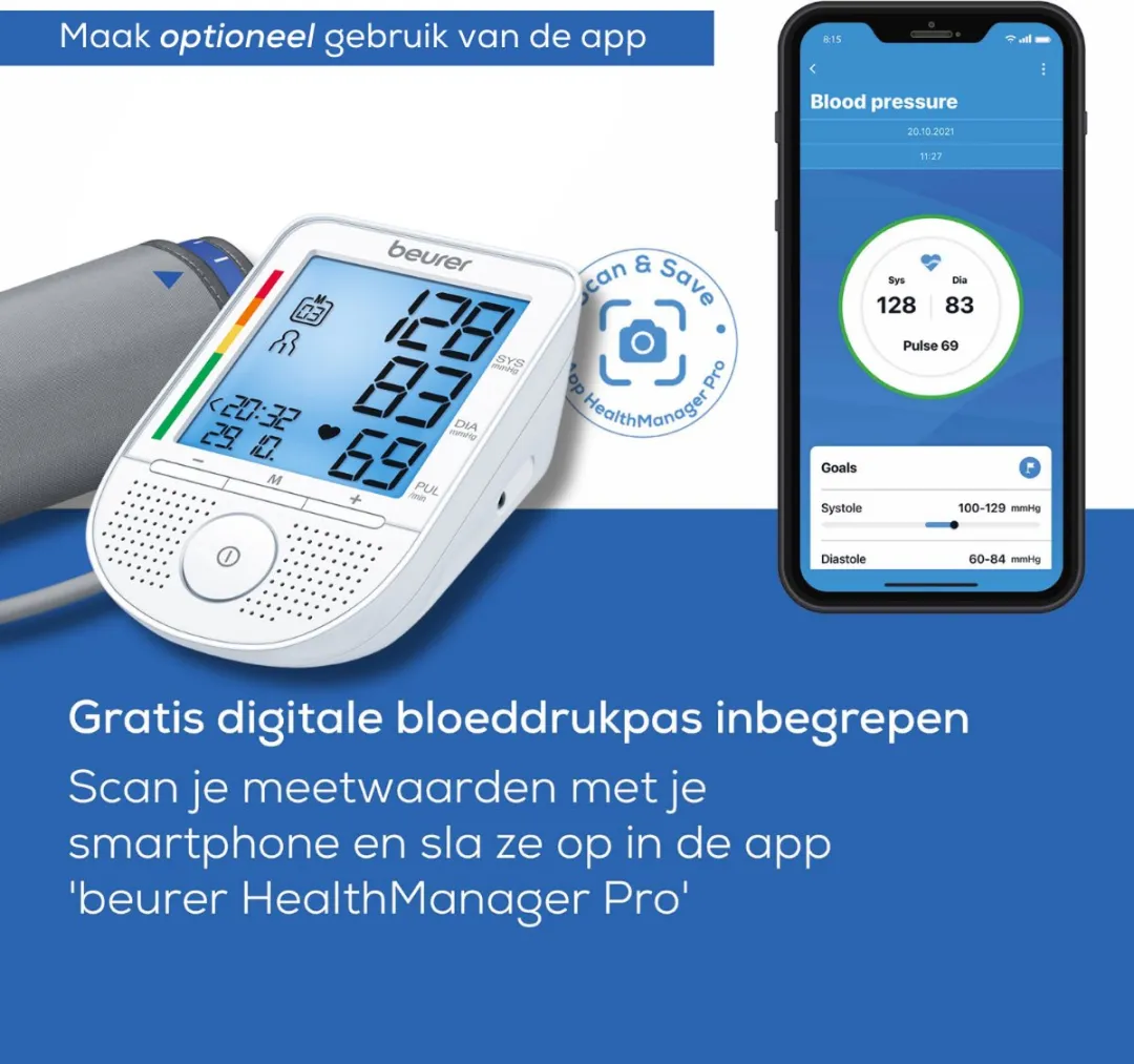 Beurer BM 49 Voice Bloeddrukmeter - 2 Gebruikers - 120 Metingen - afbeelding 6 van 6