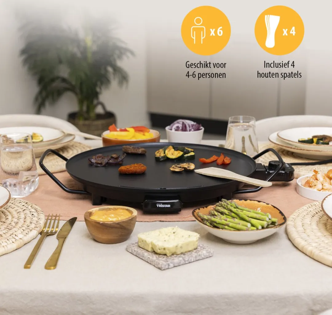 Tristar BP-2787 Cirkelgrill 2000W - Ø40cm - 6 Personen - Zwart - afbeelding 6 van 6
