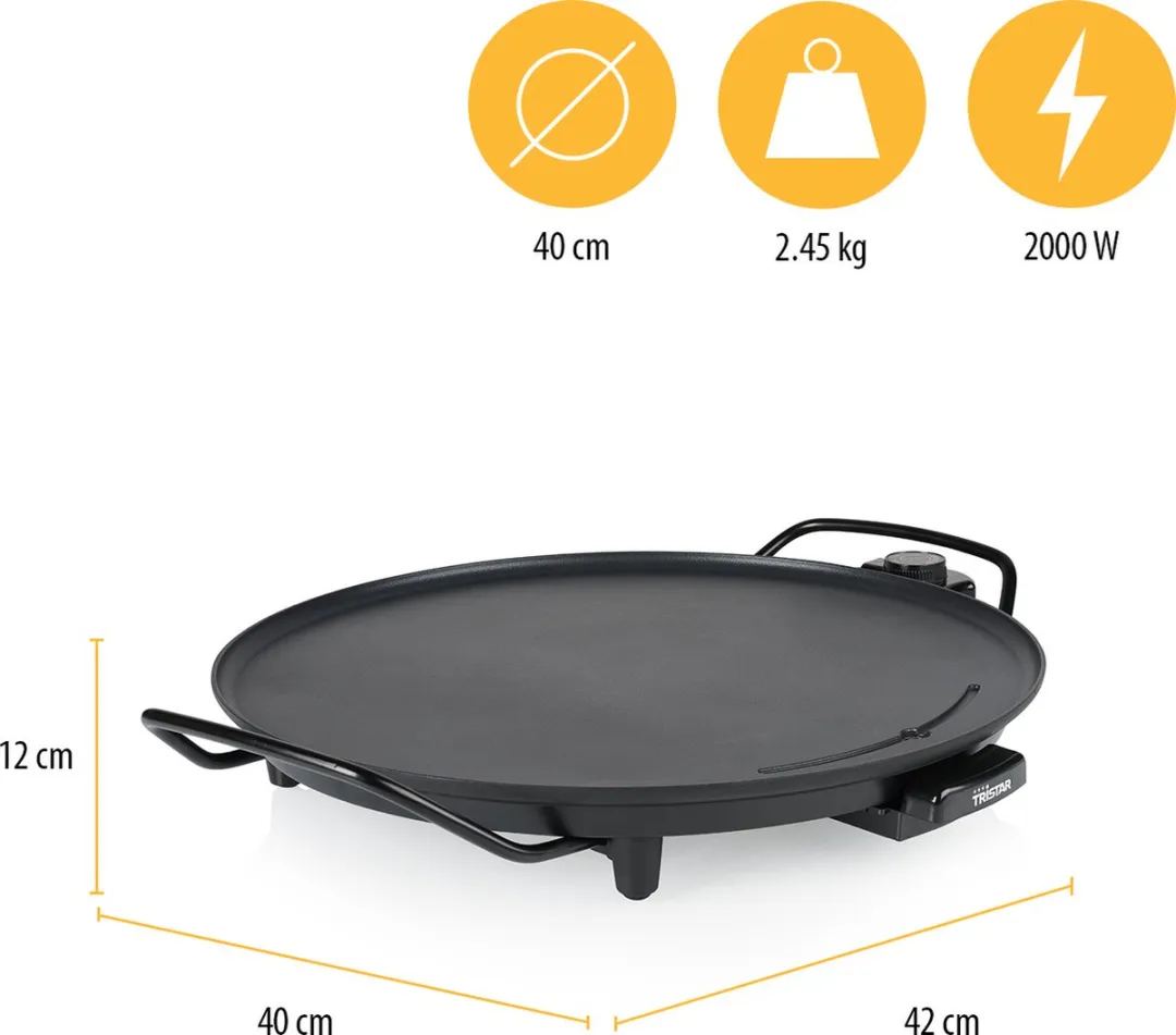 Tristar BP-2787 Cirkelgrill 2000W - Ø40cm - 6 Personen - Zwart