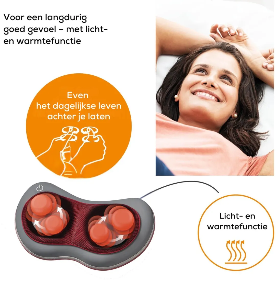 Beurer MG 149 Shiatsu Massagekussen - 4 Koppen - Infrarood & Licht