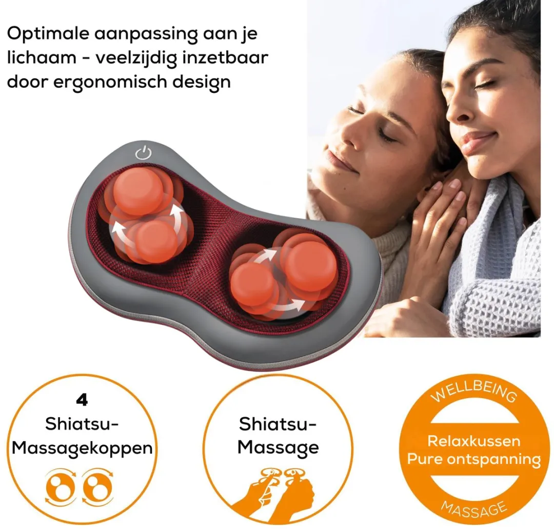 Beurer MG 149 Shiatsu Massagekussen - 4 Koppen - Infrarood & Licht