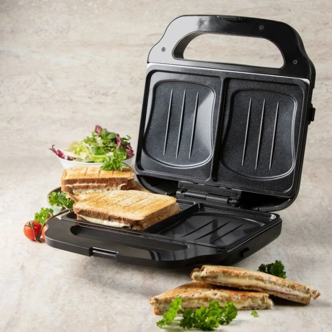 Domo DO9291C Big Snack XL 3-in-1 - Wafelijzer/Tosti-ijzer/Contactgrill 1400W - Mat Zwart
