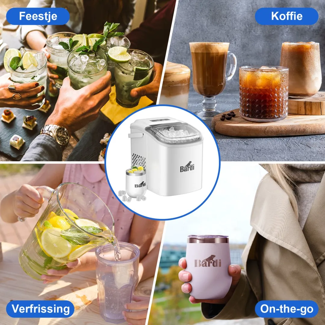 Bardi Deluxe IJsblokjesmachine 1200ml - Wit - afbeelding 6 van 6