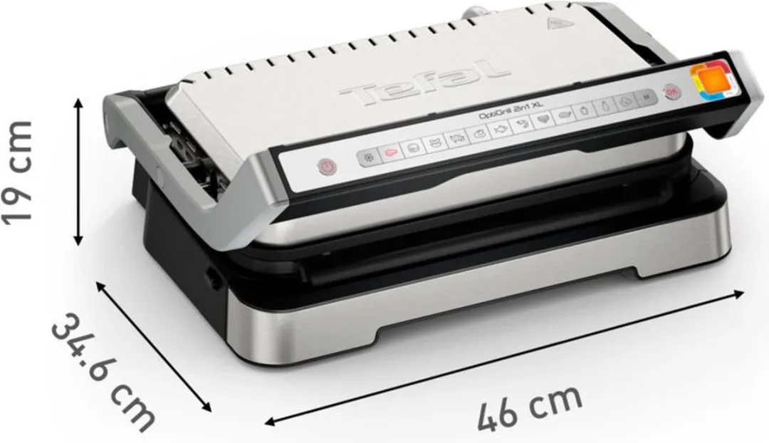 Tefal OptiGrill 2-in-1 XL GC782D Contactgrill - 2200W - RVS