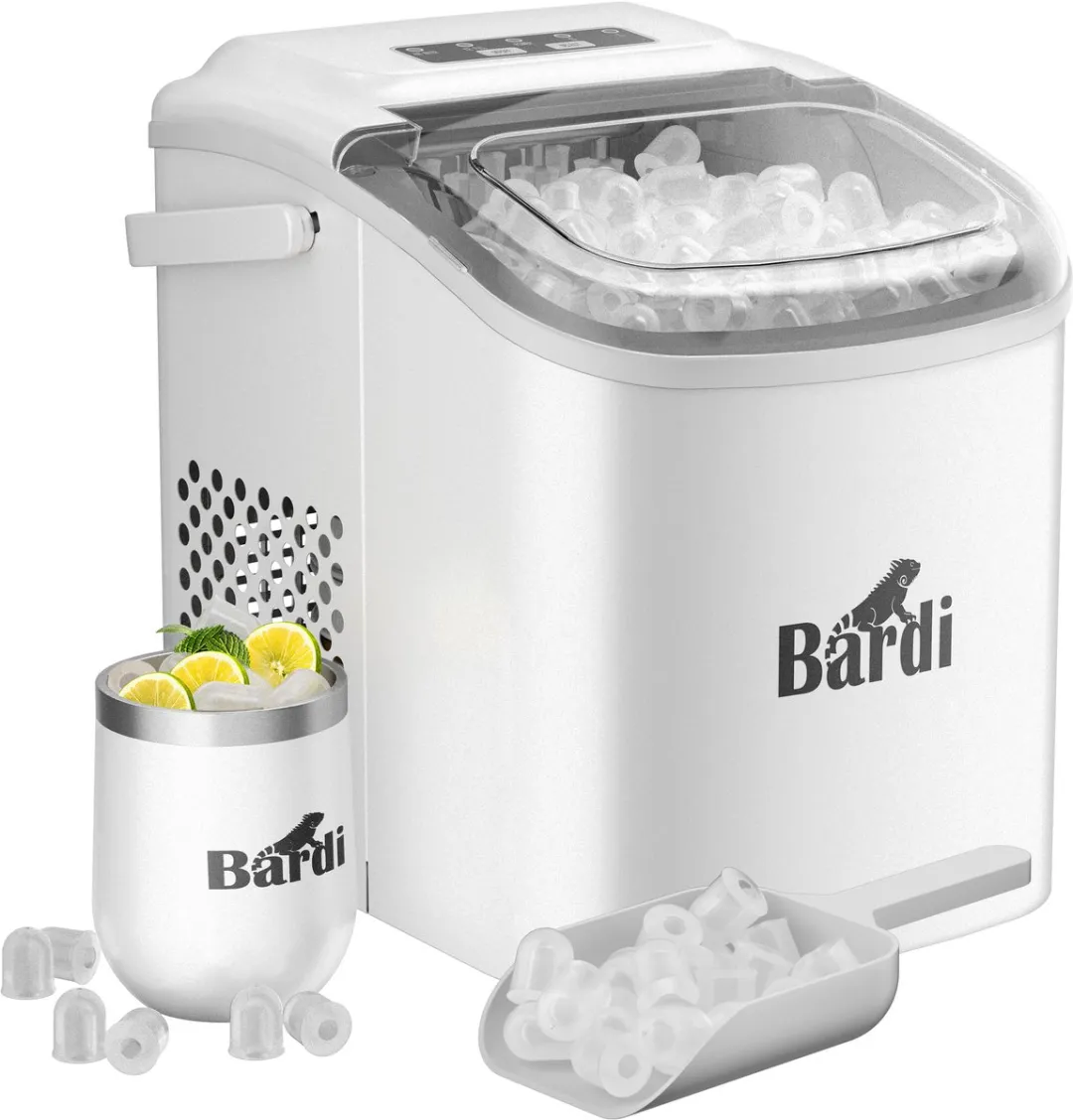 Bardi Deluxe IJsblokjesmachine 100W - Wit/Goud - 3 Thermosbekers