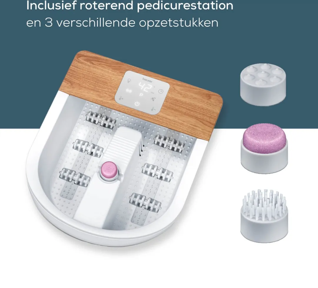 Beurer FB 65 Elektrisch Voetenbad - Trillings- en Bubbelmassage - 3 Opzetstukken