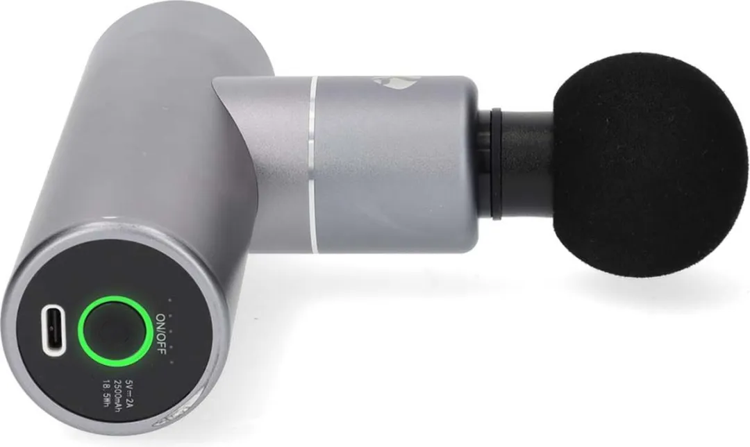 Nedis SmartLife BTHMSG10GY Mini Massagepistool - 4 Koppen - Donkergrijs
