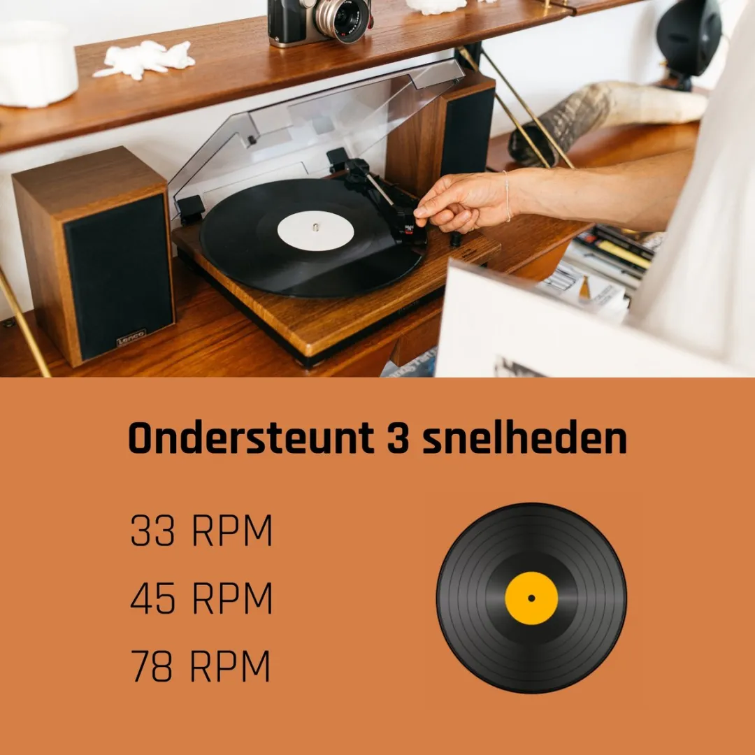 Lenco LS-100WD Platenspeler met Bluetooth - Eiken