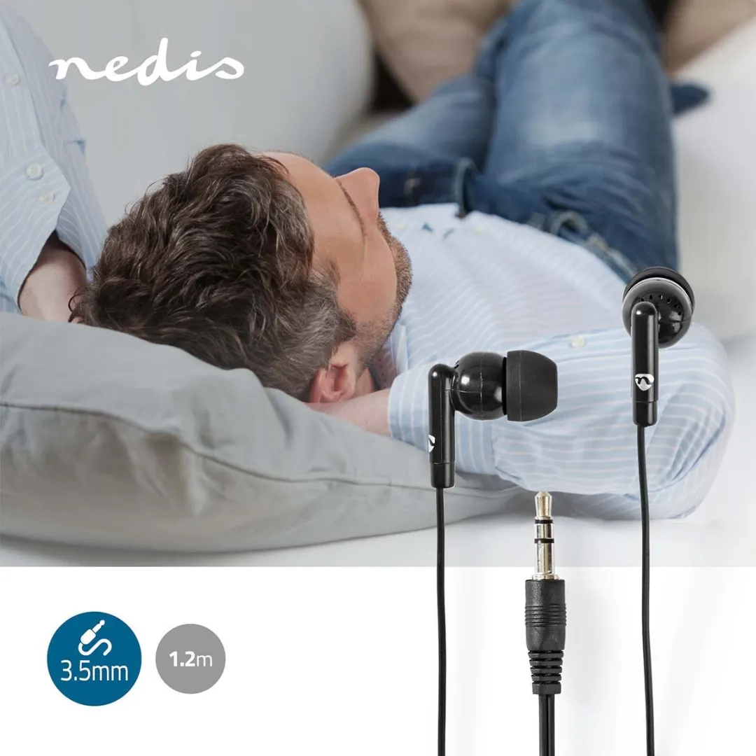Nedis HPWD1000BK Bedrade Koptelefoon 1.2m - Zwart
