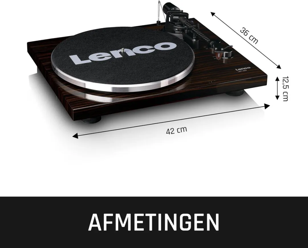 Lenco LBT-345WA Platenspeler Bundel - Walnoot + Cleaning Kit