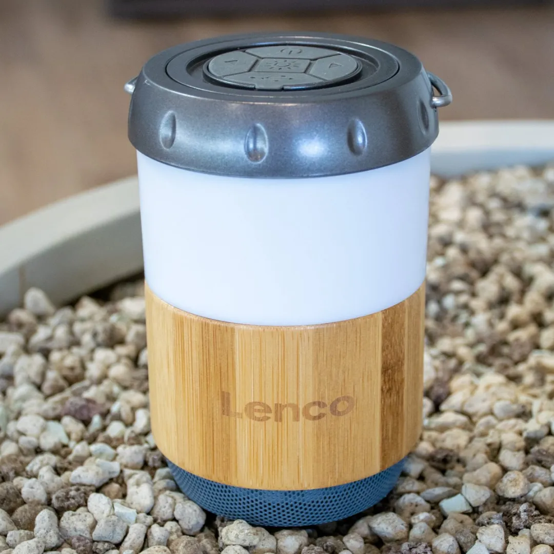 Lenco BTL-030BA Lantaarn met Bluetooth Speaker - Wit-Bamboe