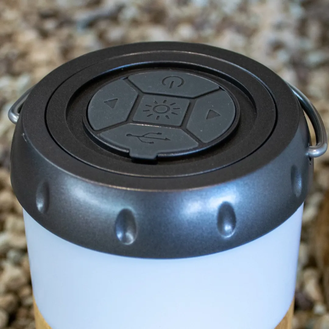 Lenco BTL-030BA Lantaarn met Bluetooth Speaker - Wit-Bamboe - afbeelding 6 van 6