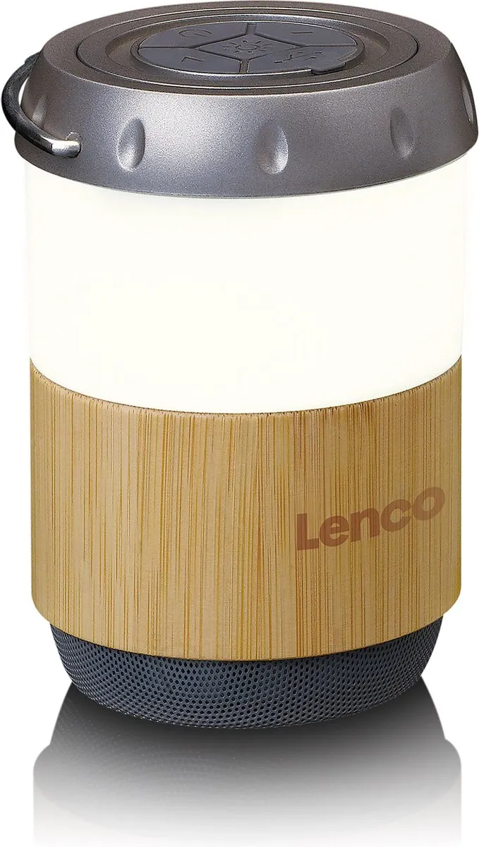 Lenco BTL-030BA Lantaarn met Bluetooth Speaker - Wit-Bamboe