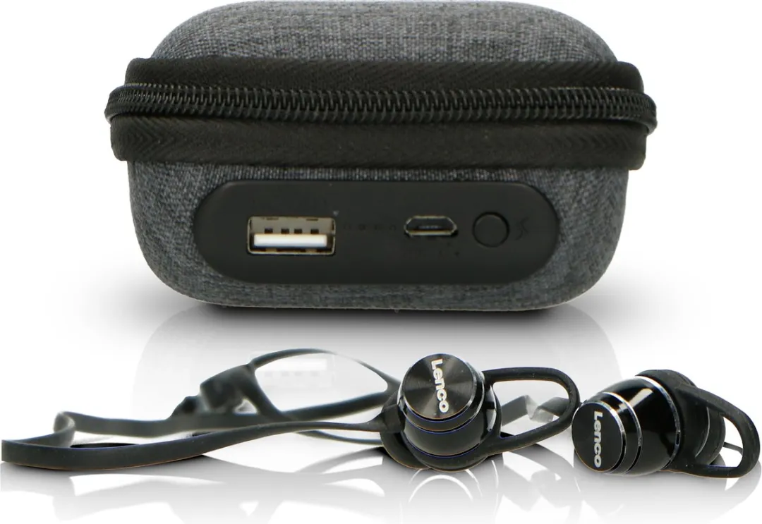 Lenco EPB-16 A003211 Oordopjes - Bluetooth - Powerbank Case - Zwart-Grijs - afbeelding 6 van 6