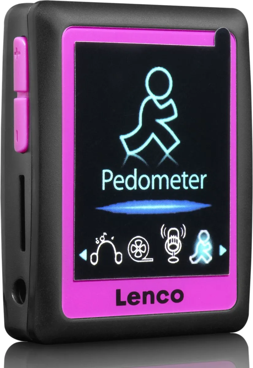 Lenco PODO-152 MP4-speler 4GB - Roze/Zwart - afbeelding 6 van 6
