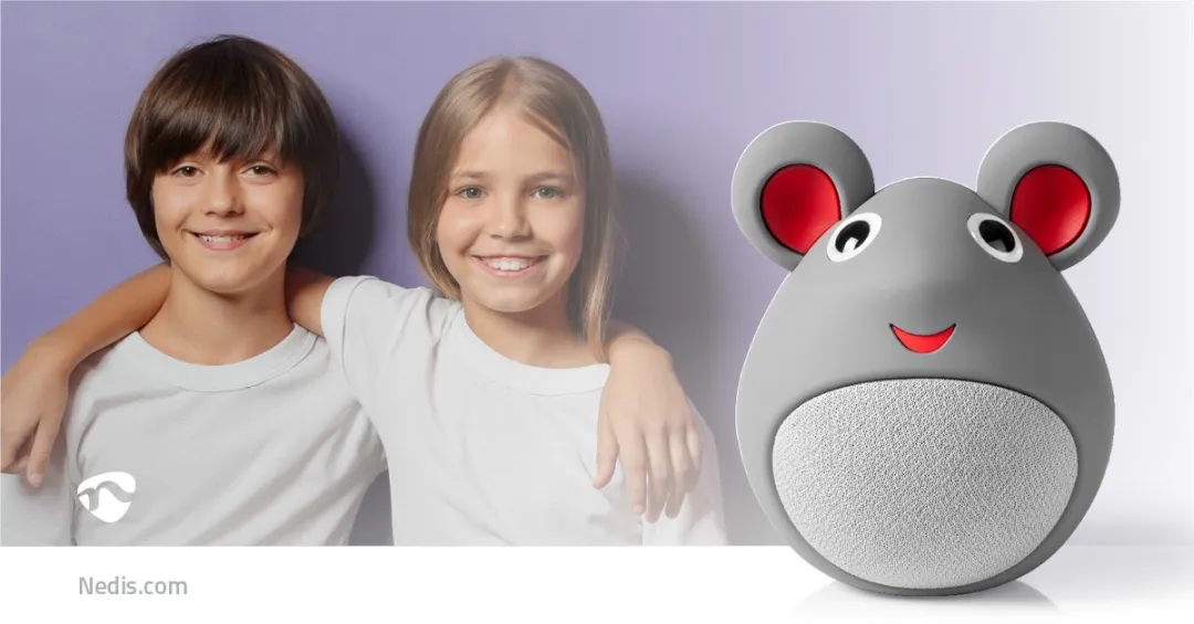 Nedis Animaticks Melody Mouse SPBT4100GY Bluetooth Speaker - Grijs