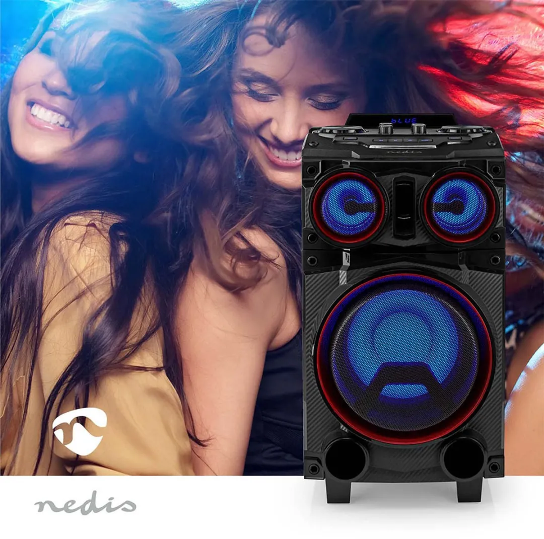 Nedis SPPT800 Bluetooth Party Speaker 120W - Zwart