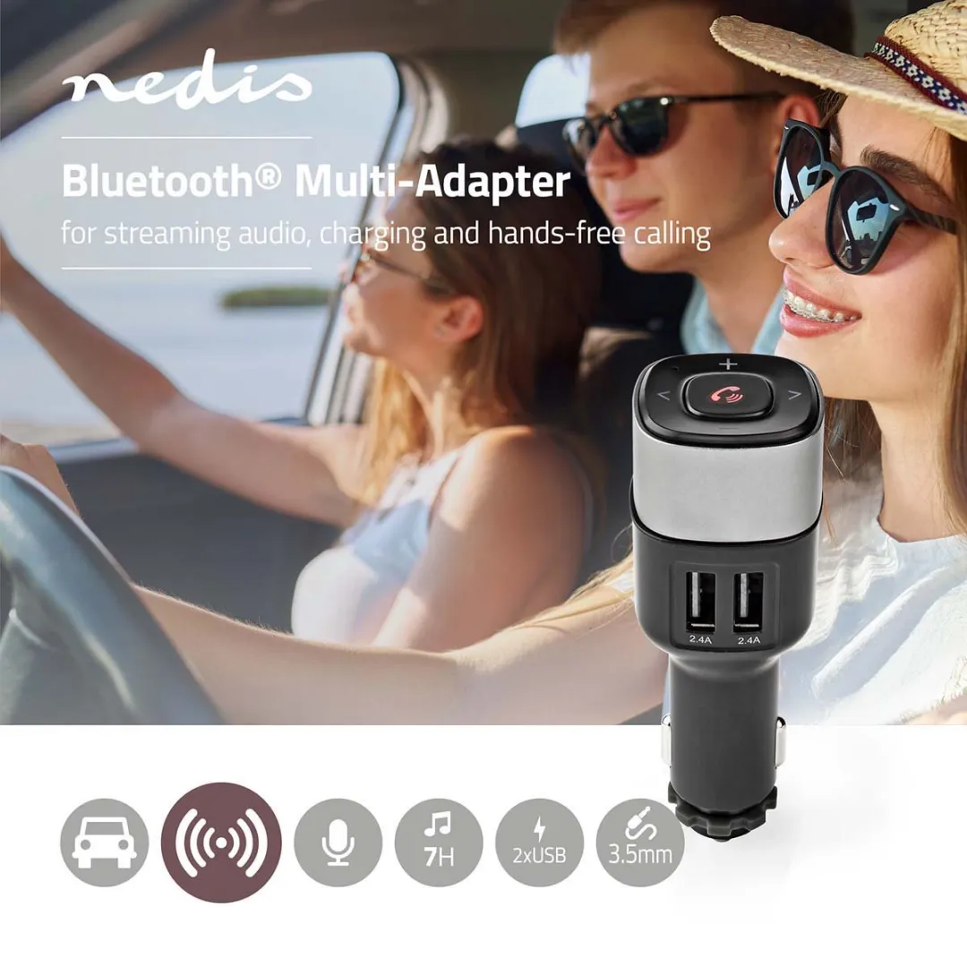Nedis BTMA200BK Bluetooth Multi-Adapter - 7 uur - Grijs/Zwart - afbeelding 6 van 6