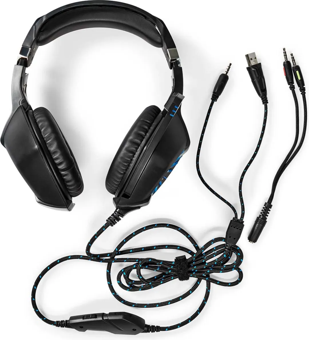Nedis GHST250BK Gaming Headset - Over-Ear - USB/3.5mm - Zwart