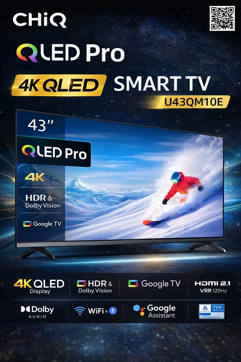 CHiQ U43QM10E 43 inch QLED Smart TV - 4K - Zwart