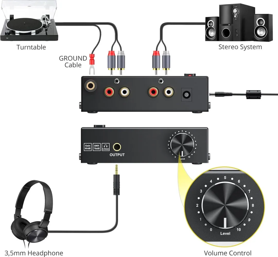 NÖRDIC M/M Phono SGM-267 Voorversterker - Zwart