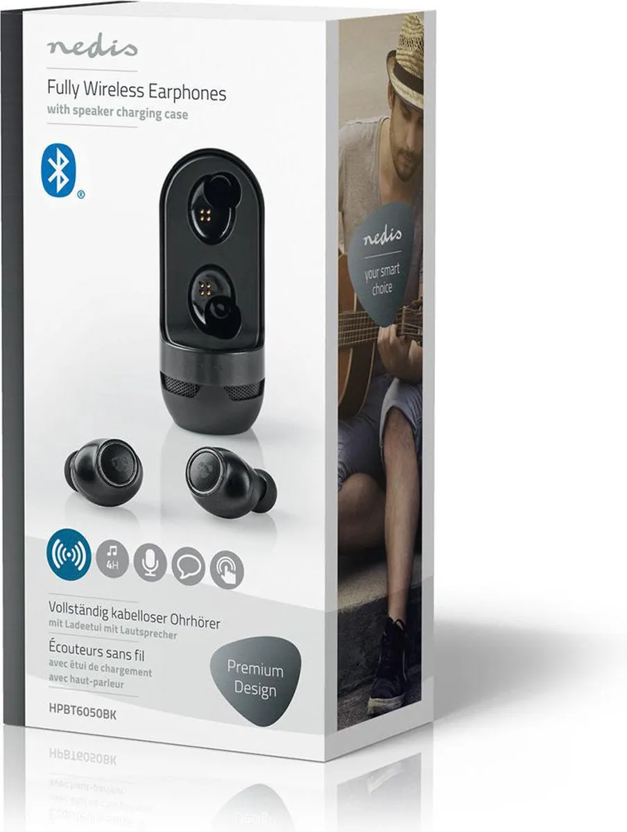 Nedis HPBT6050BK Volledig Draadloze Oordopjes - Zwart