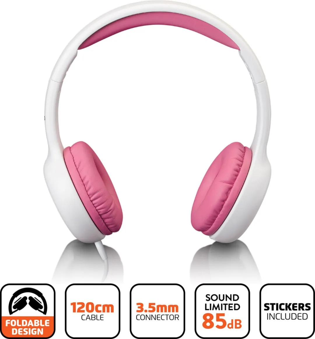 Lenco HP-010PK Hoofdtelefoon - Roze-Wit