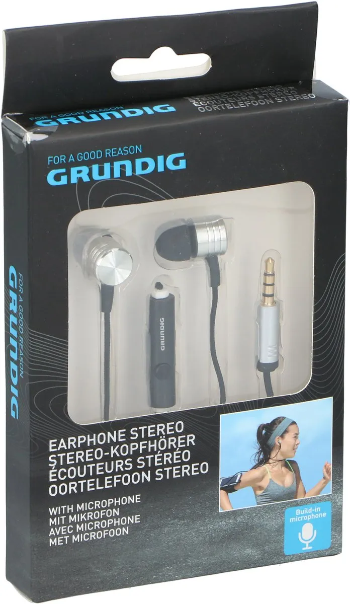 Grundig Earphone With Microphone Micro-connector - Zwart