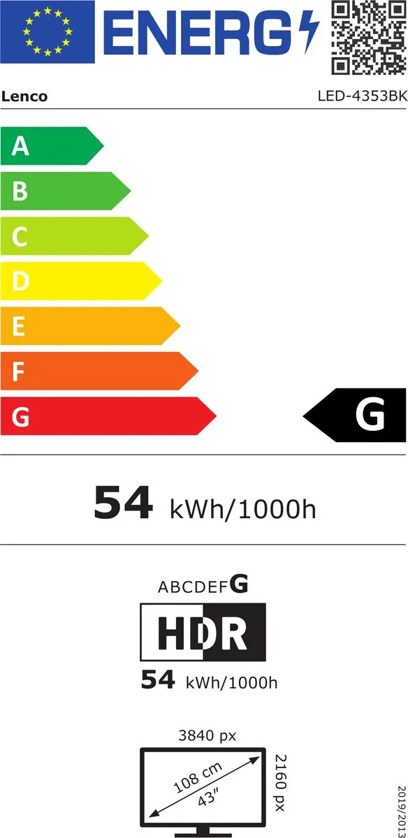 Lenco LED-4353BK 4K Android Smart TV 43" - Zwart
